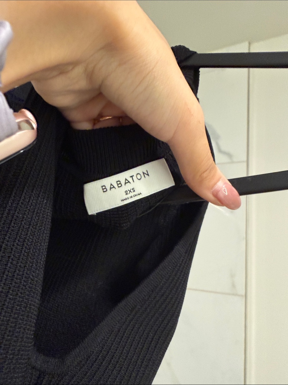 Aritzia Babaton Black Ribbed Halter Mini Dress - Picture 2 of 3